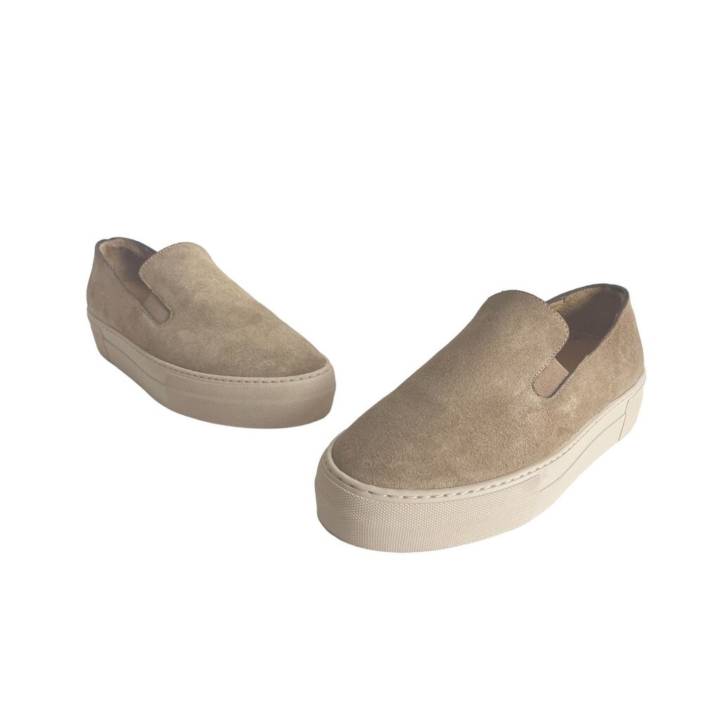 Frame Denim Le Ren Tan Suede Platform Slip On Womens Shoes 37.5/US 7 WORN ONCE